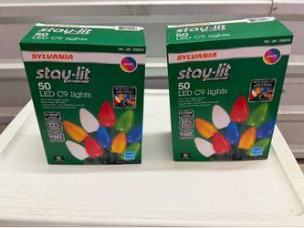 Sylvania Stay-Lit Platinum LED C9 Multicolor Christmas Lights – 2 Boxes
