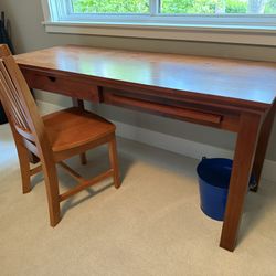 Wood Desk And Chair