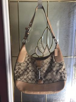 Coach Brown "C" Tan Leather Purse