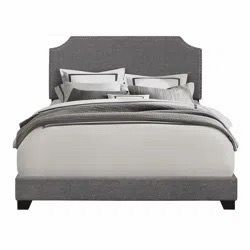 Grey King Upholstered Bed Frame