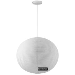 Large Rice Paper Pendant Light Kit, 23.6in White Globe Paper Lantern Lights, E26 Base, Japanese Hanging Lantern Lamp Japandi Chandelier for Dining Roo