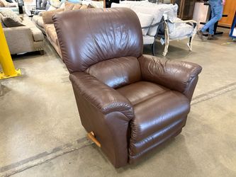 LA-Z-BOY Chocolate Brown Leather Rocking Manual Recliner
