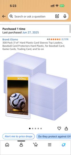 320 Top Loader Firm Plastic Trading Card Sleeves