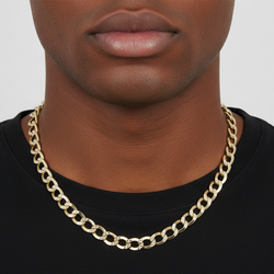 10K Yellow Gold 24.5" Diamond Cut Curb Chain