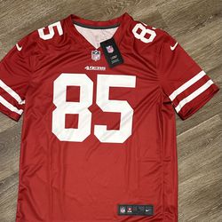 New! NWT 49ers Jersey Size Large 85 George Kittle Nike Scarlet Jersey Legend