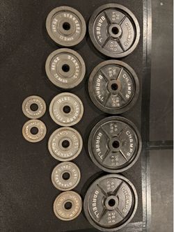 Cast Iron Olympic Weight Plate Set - 250lbs Total (Pairs)