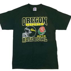 Oregon Ducks 2010 Rose Bowl Game T-Shirt Medium Dark Green Large Graphic TriLake