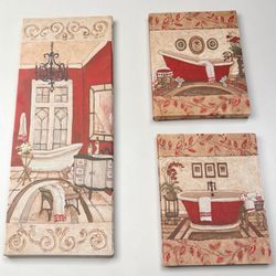 Bathroom canvas set of 3