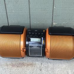 Vintage Sharp Boombox GX-M10 CD Player IPod Dock AM/FM Radio Beautiful Loud Sound!