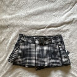 Women’s Plaid Mini Skirt Black/Pink