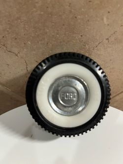 Vintage Nylint Toys FORD White Wall Chrome Center Cap Solid Hard Double Rubber Tires