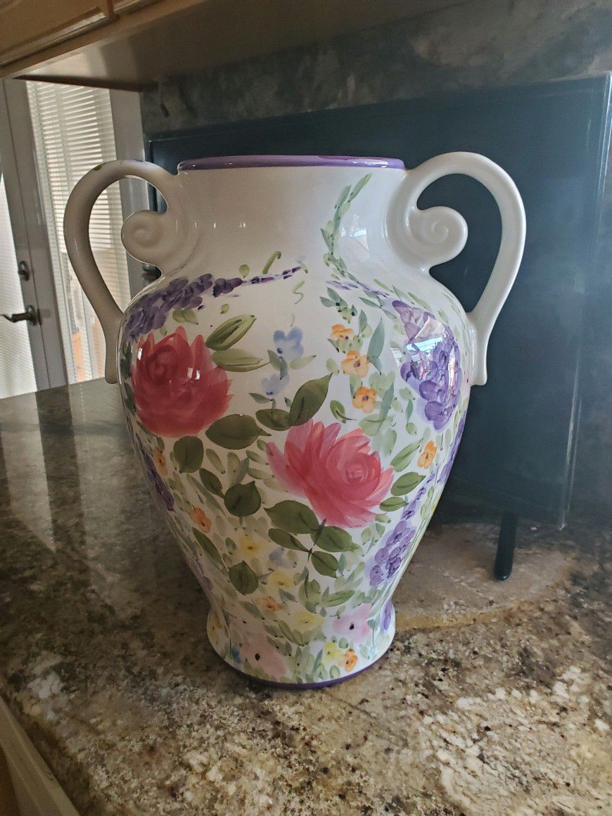 Large Flowered Vase