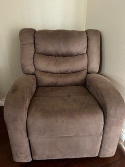Single Suede loveseat recliner
