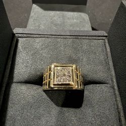 MENS DIAMOND RING, 14K Size 10