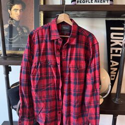 Men’s Flannels, Short Sleeve Button-ups, M’s Jacket - Size Large