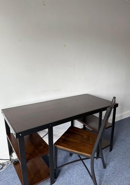 Brown Office Table and Chair