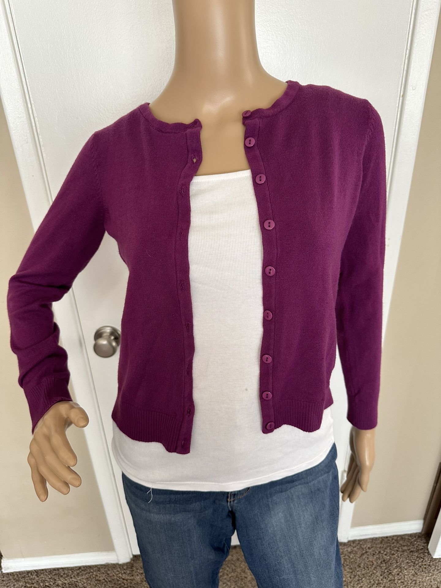 Women’s Purple  Cardigan Size Medium