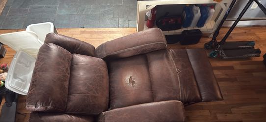 Brown Leather Recliner Chair