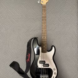 Squier By Fender Electric Precision Mini Bass With Two Packs Of Replacement Strings