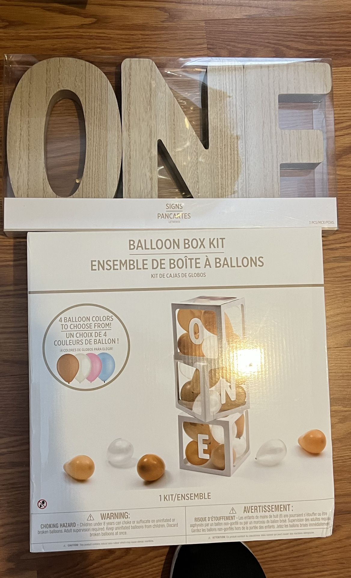 Balloon Box Kit And One Wooden Sign