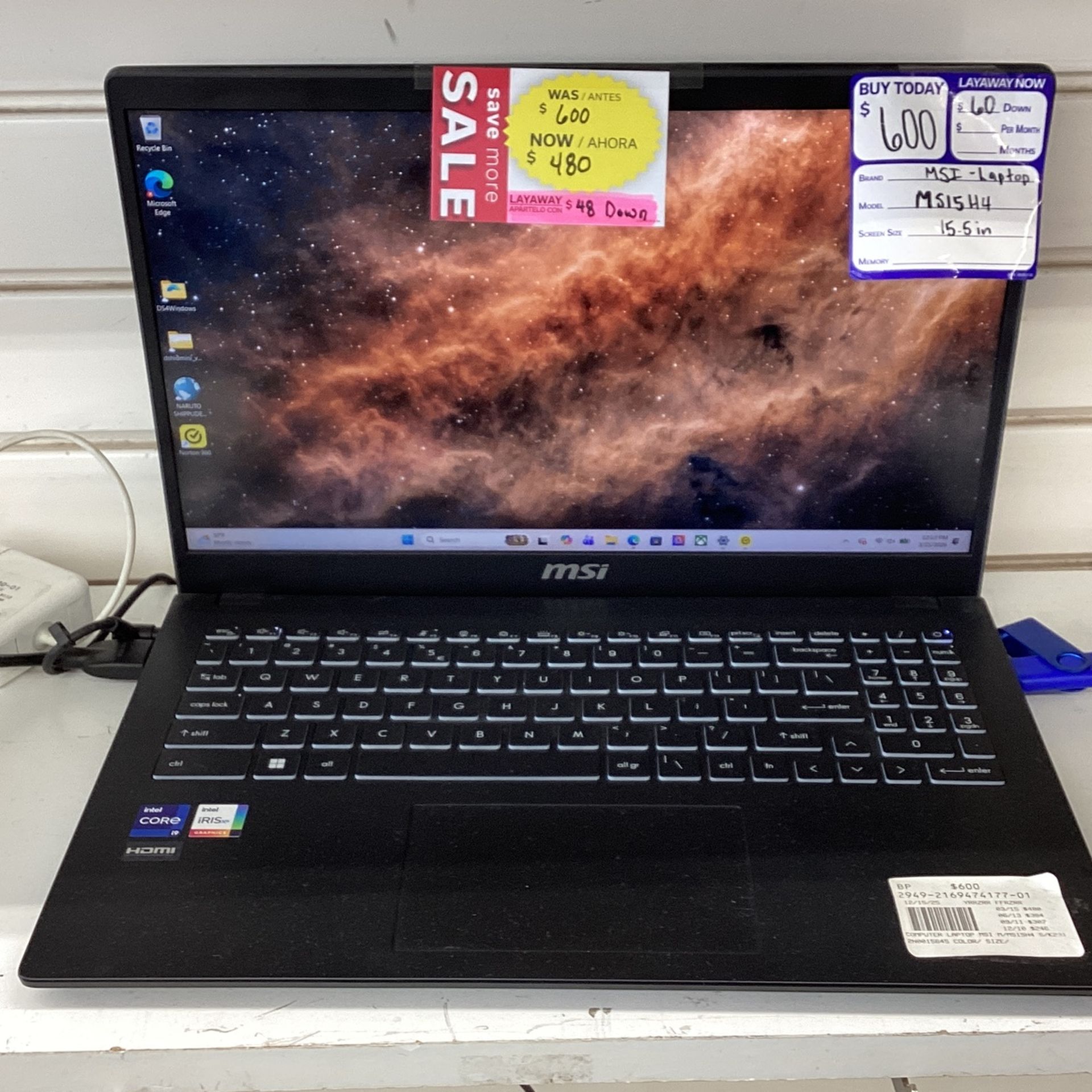MSI Laptop Ms15h4