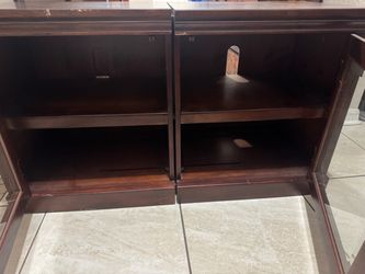 Dark Wood Storage Cabinet with Shelves