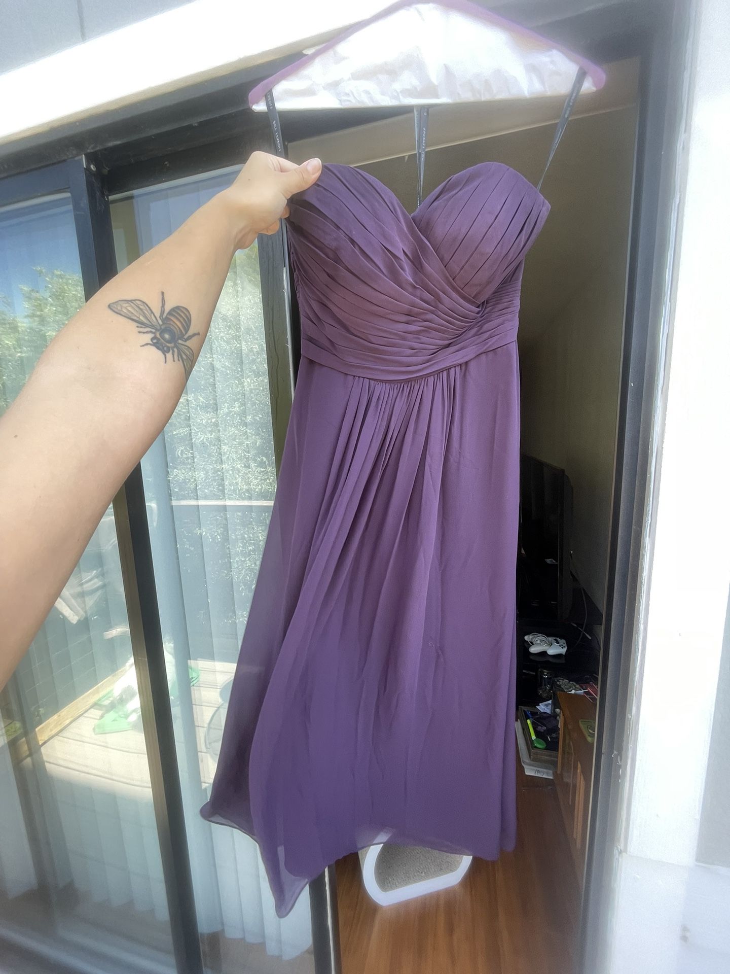 Purple Strapless Formal/Bridesmaid Dress