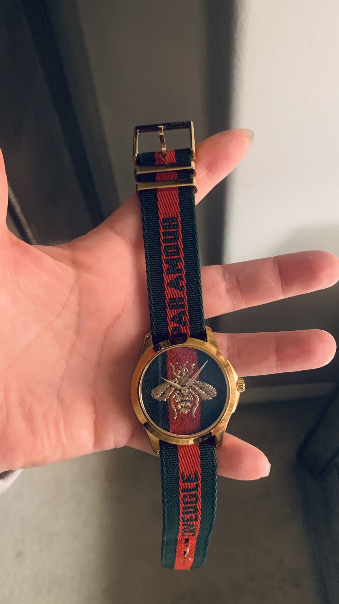 Red And Green Bee Face