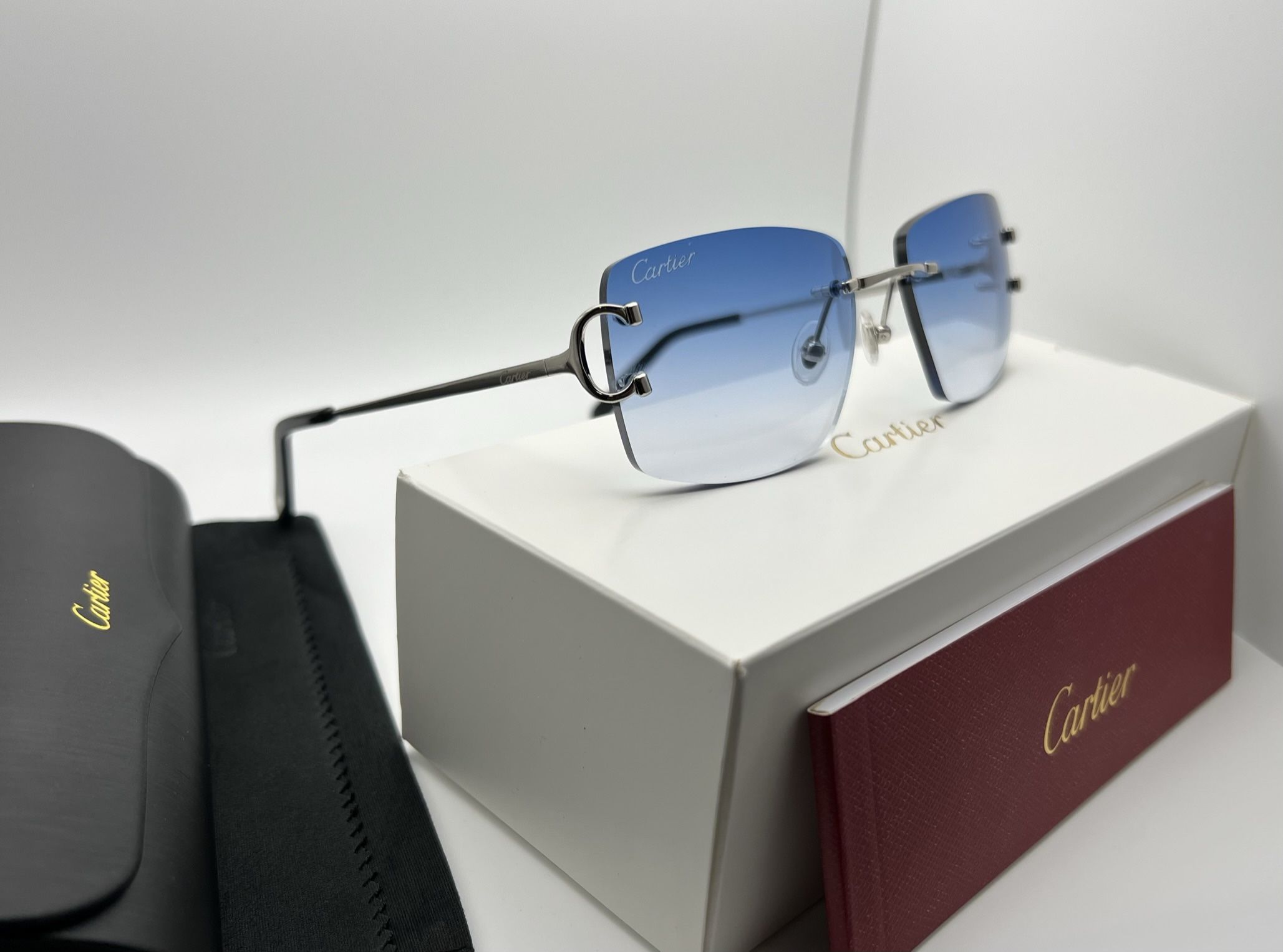 Cartier Big C Platinum/Blue Wire Glasses PRICE FIRM