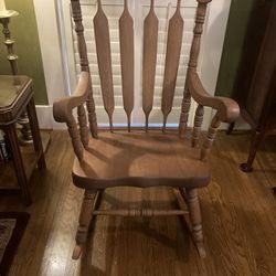 Solid Oak Amish Crafted Grandfather Rocking Chair