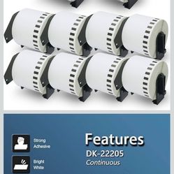 BETCKEY - Compatible Continuous Labels Replacement for Brother DK-2205 (2.4 in x 100 ft), Use with Brother QL Label Printers [10 Rolls]