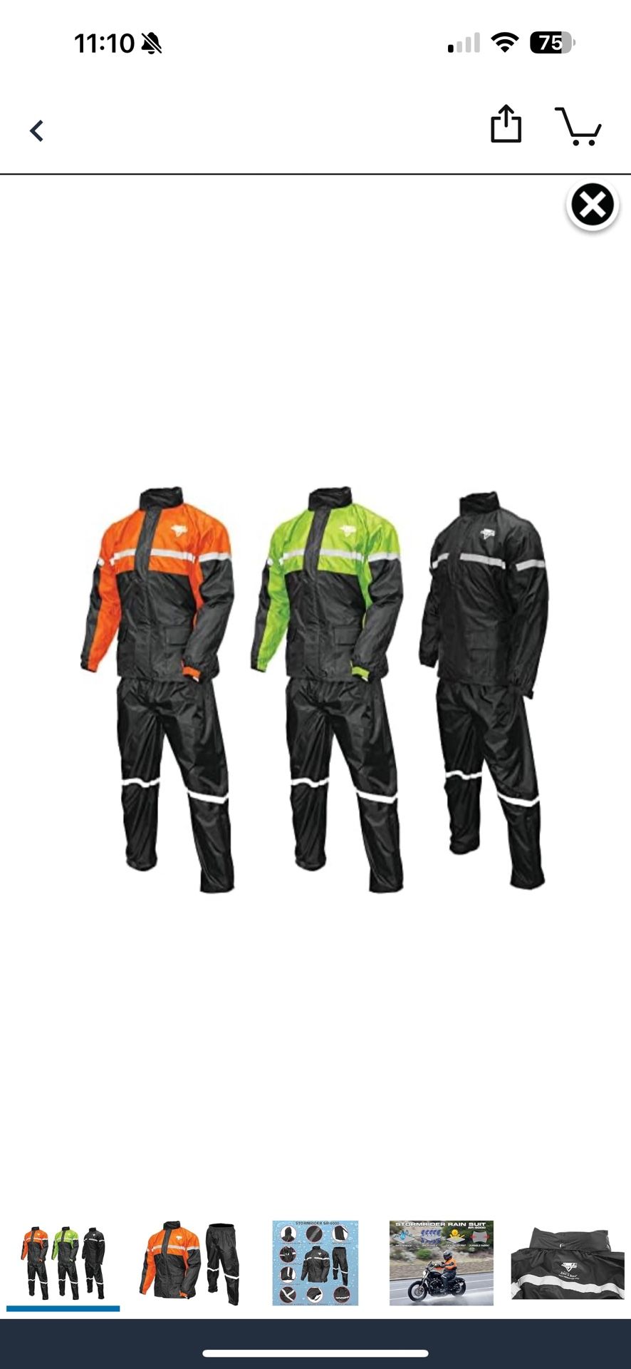 Nelson-Rigg unisex adult Motorcross-motorcycles Nelson Rigg SR 6000 ORG 05 XX Stormrider Motorcycle Rain Suit 2 Piece Orange Black XX , Orange/Black, 