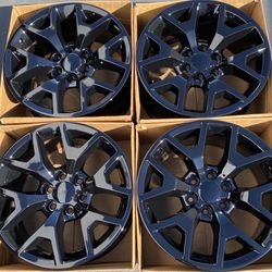 20” GMC Sierra Yukon factory wheels rims gloss black new snowflake