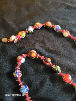 Vintage Venetian Murano Millefiori Glass Bead Necklace 