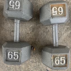 65 Lb Pound Dumbbells 