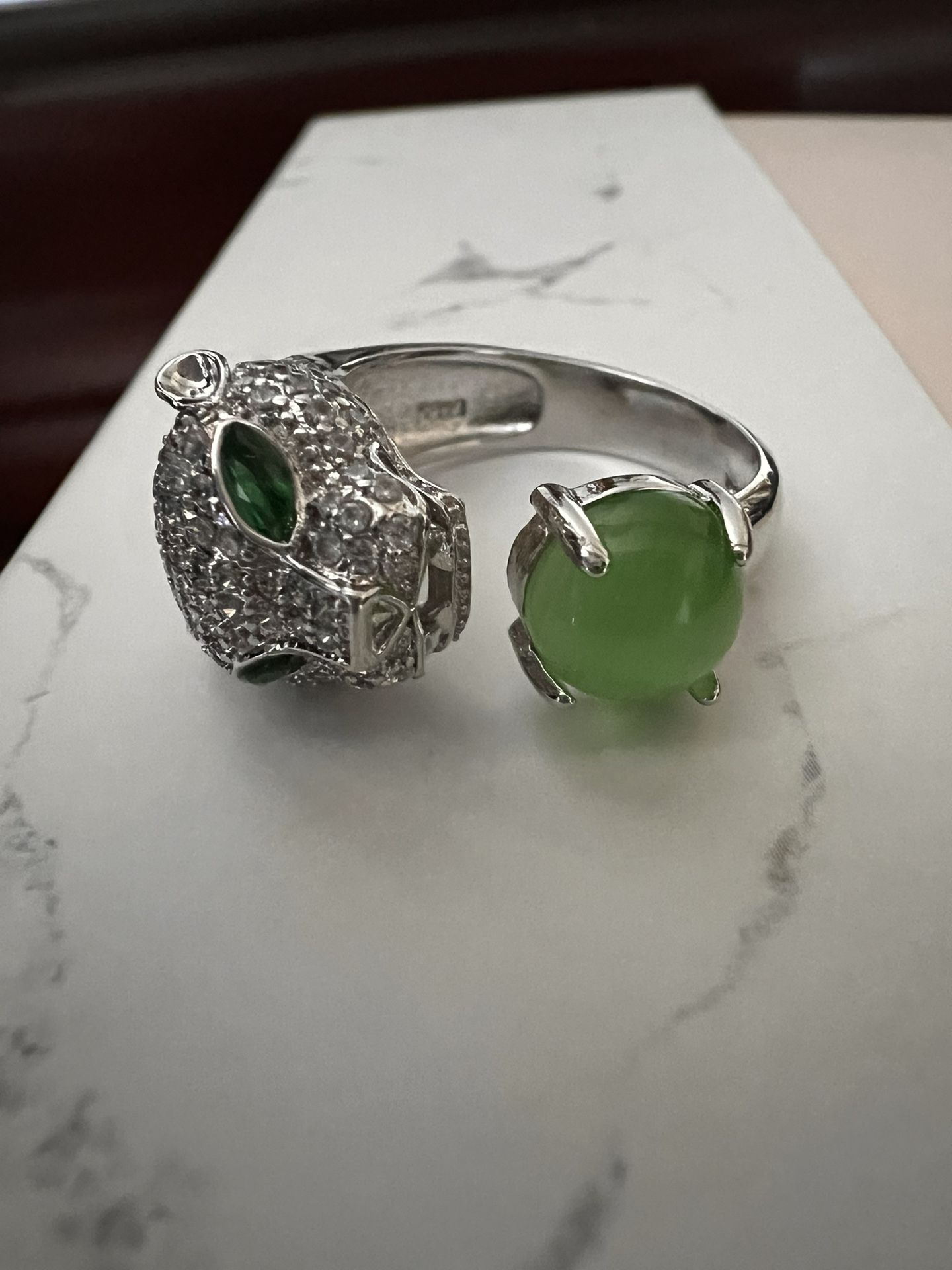 PANTHER RING IN 925 STERLING SILVER AND ZIRCONS