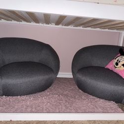 Swivel Barrel Chair Set