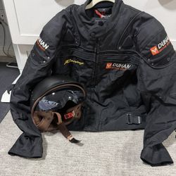 Motorcycle Helmet & Jacket (size Medium)