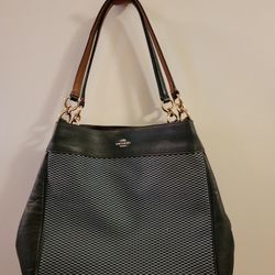 Coach shoulder bag (black /blue) like new