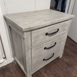 Farmhouse Style Gray Nightstand