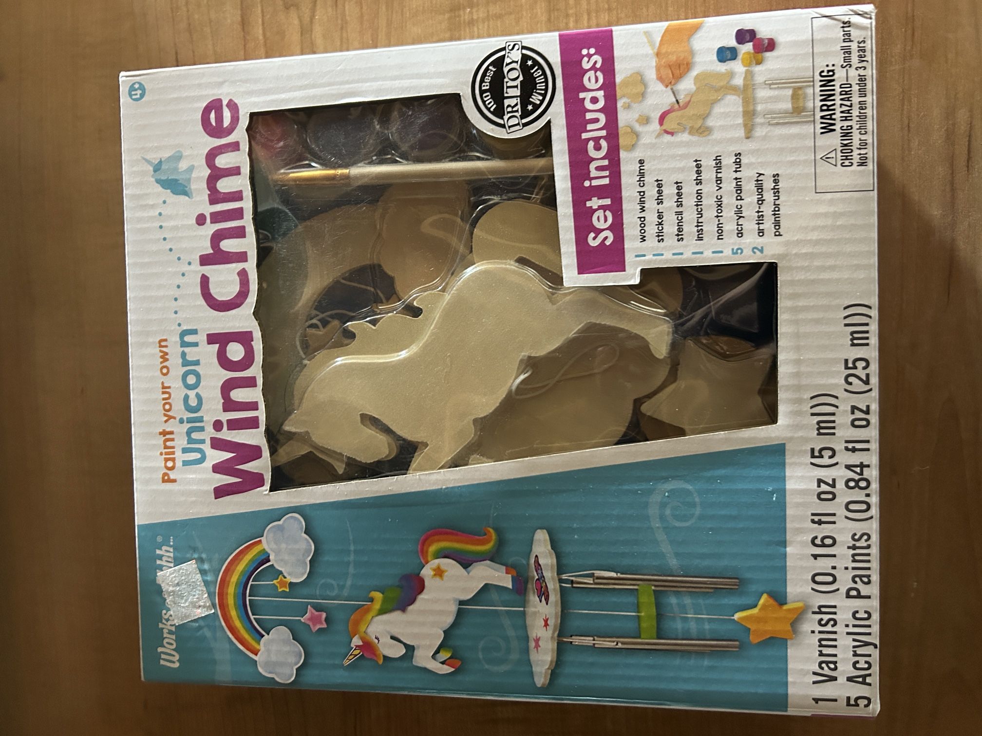 Paint Your Own Unicorn Wind Chime craft kit. 