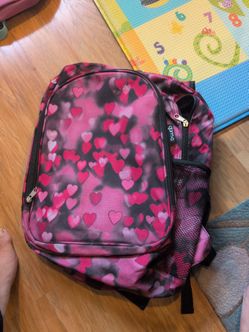 Kids Pink Heart Print Backpack