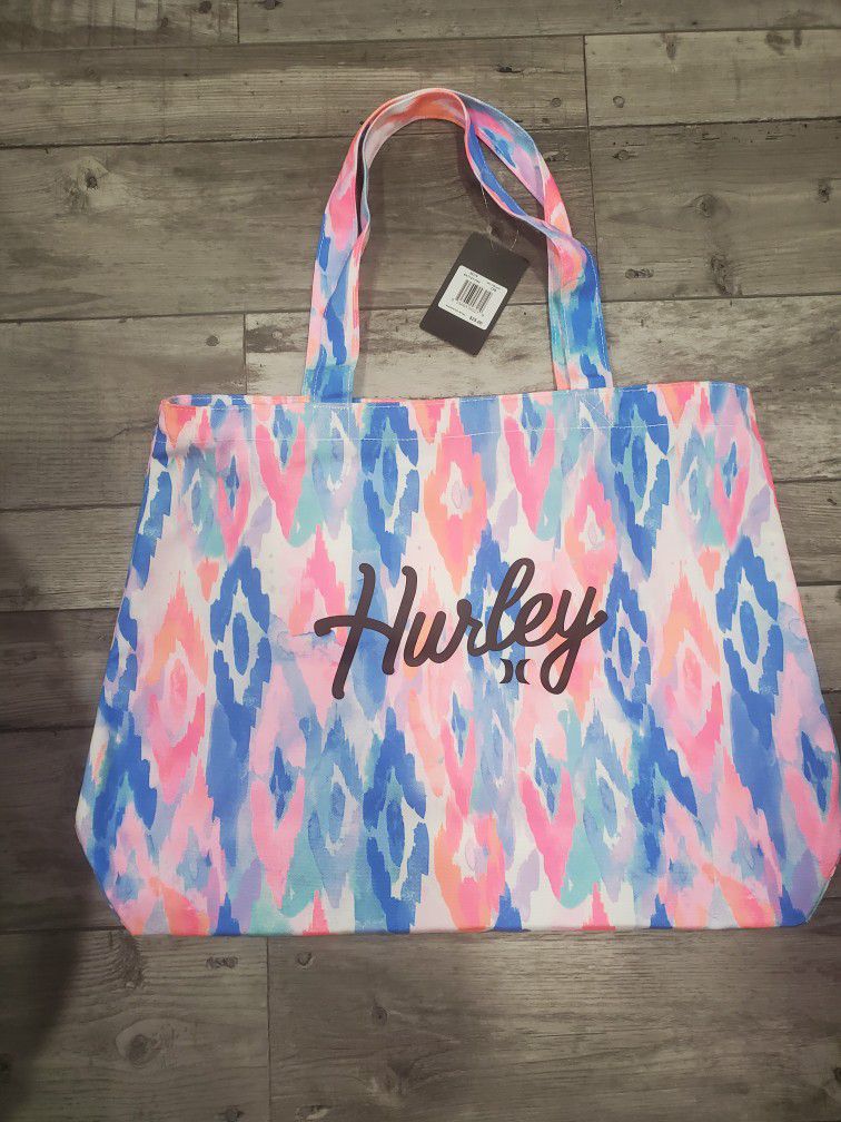 Hurley Zippered Tote Bag With Inner Zipper 