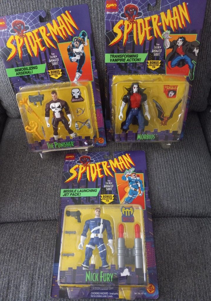 1995 Lot Of 3 Marvel Comics Spider-Man Figures