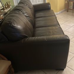 Brown Sofa Fake Leather 