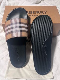 Burberry slides beige, white, and black size 11 men