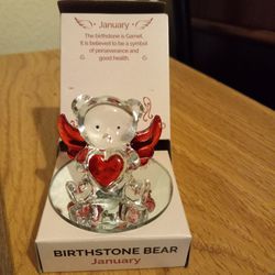 January Birthstone Bear Figurine