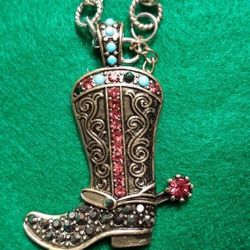 Ladies Cowboy Boot Necklace