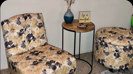 Chairman and ottoman set.
