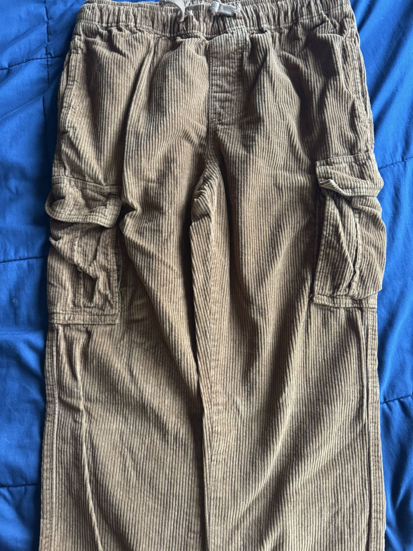Boys Brown Corduroy Cargo Pants 